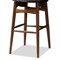 Baxton Studio Flora Black Faux Leather Upholstered Walnut Finished Bar Stool, PK2 144-8074 - alternate 5
